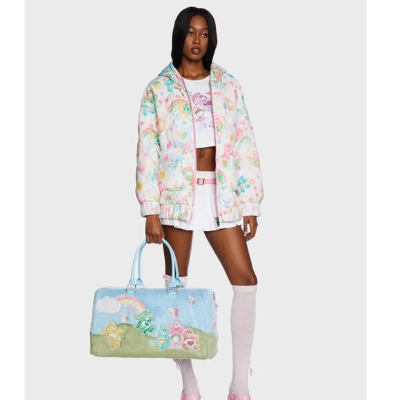Dolls Kill x Care Bears Fuzzy Weekender Duffel Bag - Picture 2 of 12
